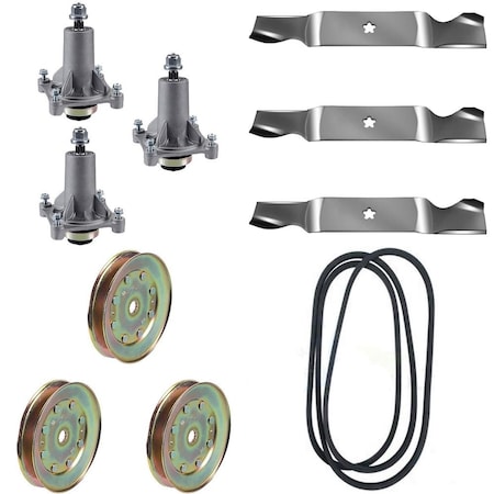 Aic Replacement Parts Rebuild Kit Fits Husqvarna GTH 2254 XPA 54 Mower Deck Spindle Blades Belt Pulle 21546238-BELTBLADEPULLEY